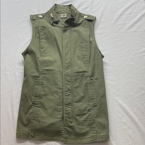 CAbi Olive Green Cotton Vest